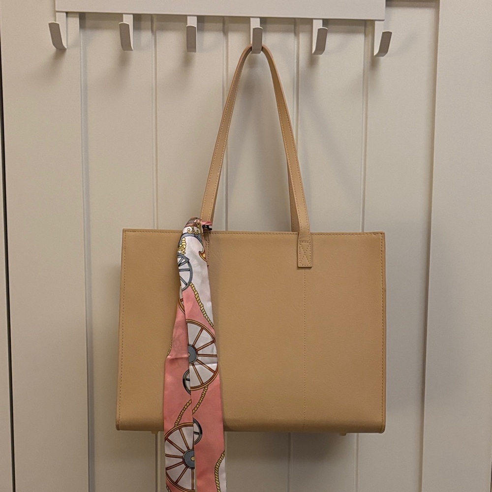 Beis “The Work Tote” Bag with Scarf Accent